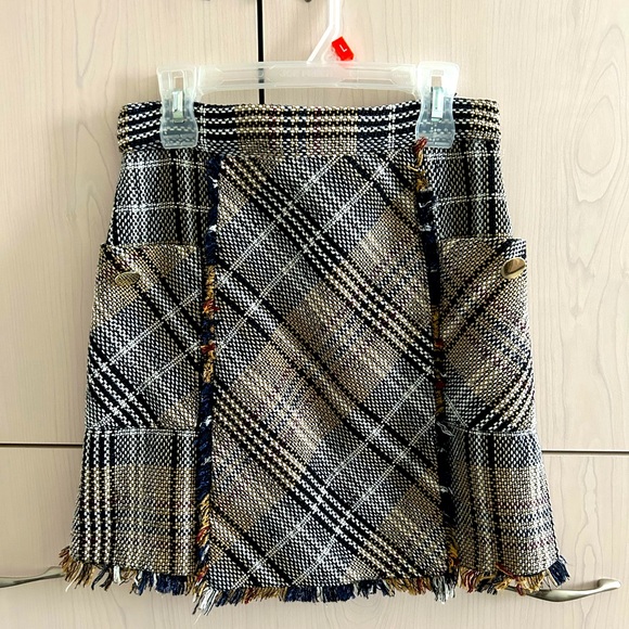 Zara Plaid A-Line Skirt - Picture 1 of 7
